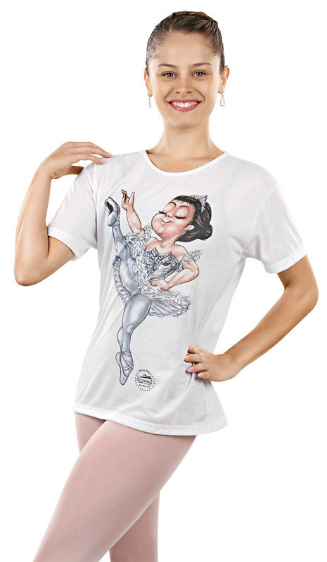 T-shirt με τύπωση μπαλαρίνα